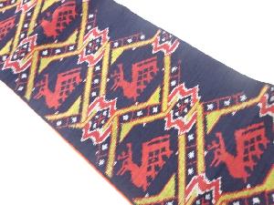 草木染古代紬有栖川模様織出し袋帯